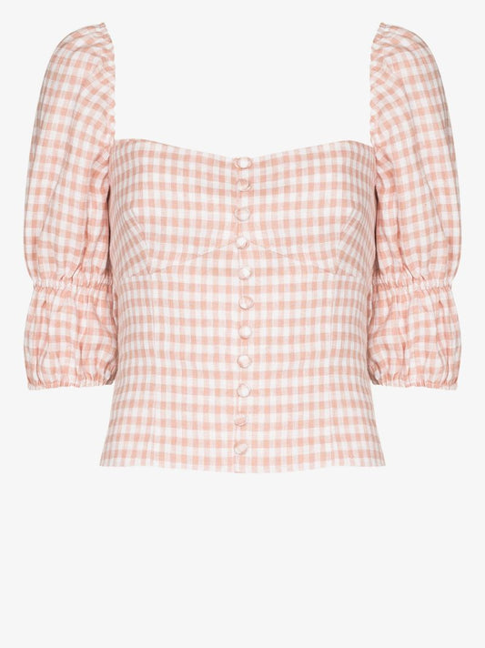 Norton Gingham Linen Blouse