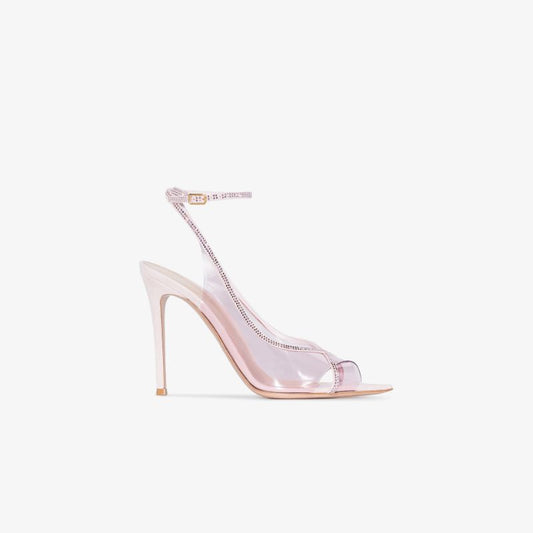 Pink Crystelle 150 Crystal Suede Sandals