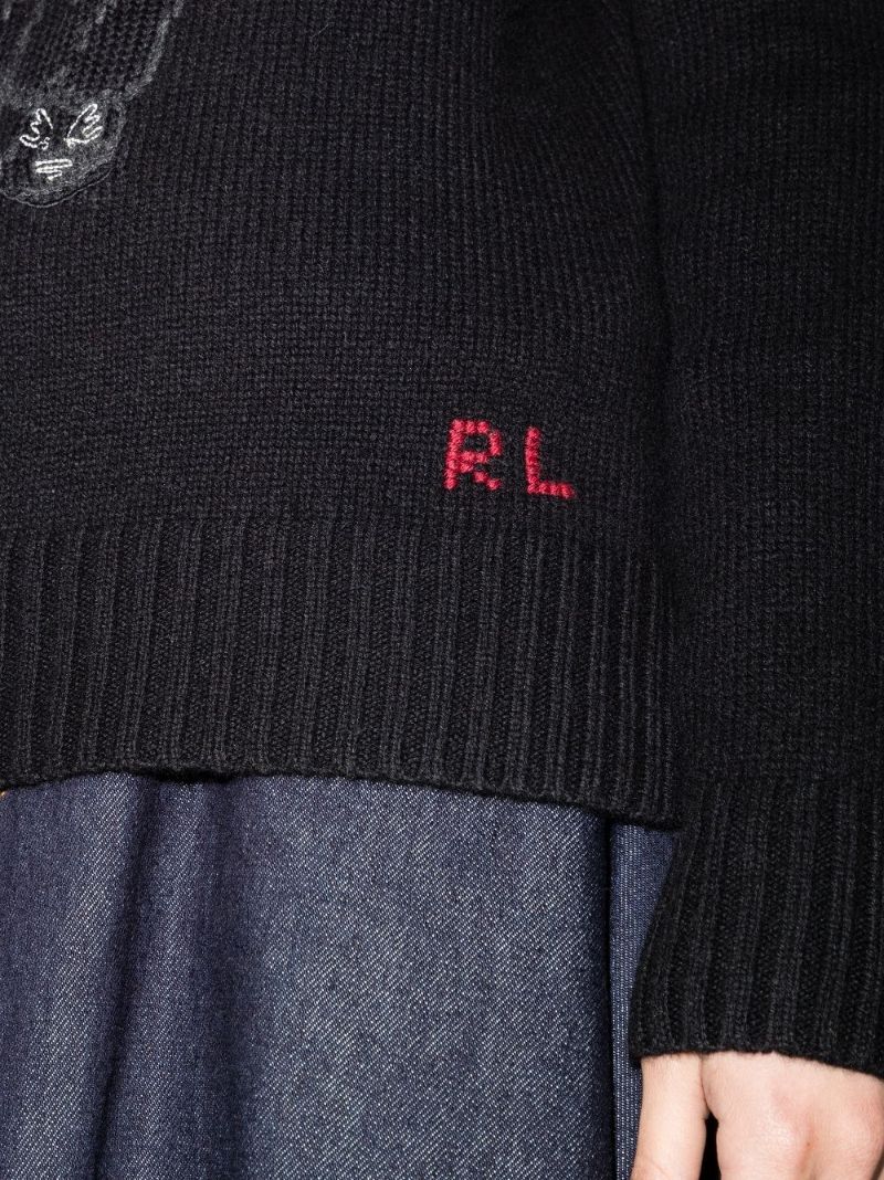 Beaded Polo Bear Wool Sweater