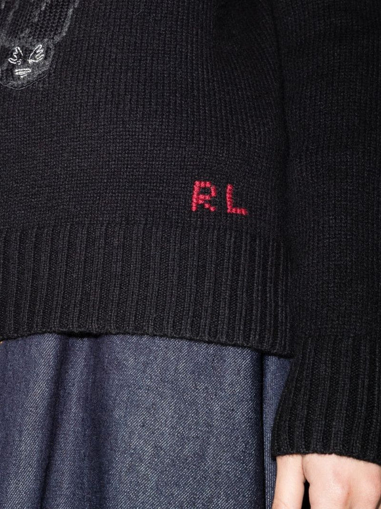 Beaded Polo Bear Wool Sweater