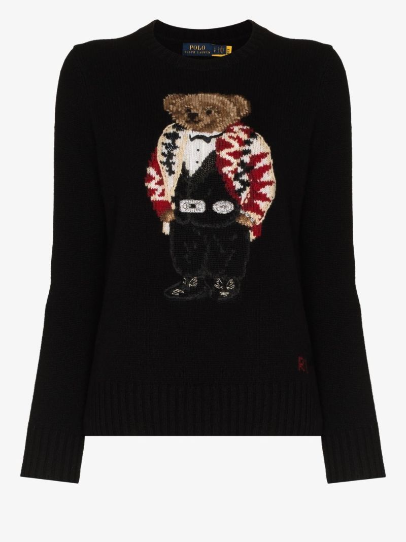 Beaded Polo Bear Wool Sweater