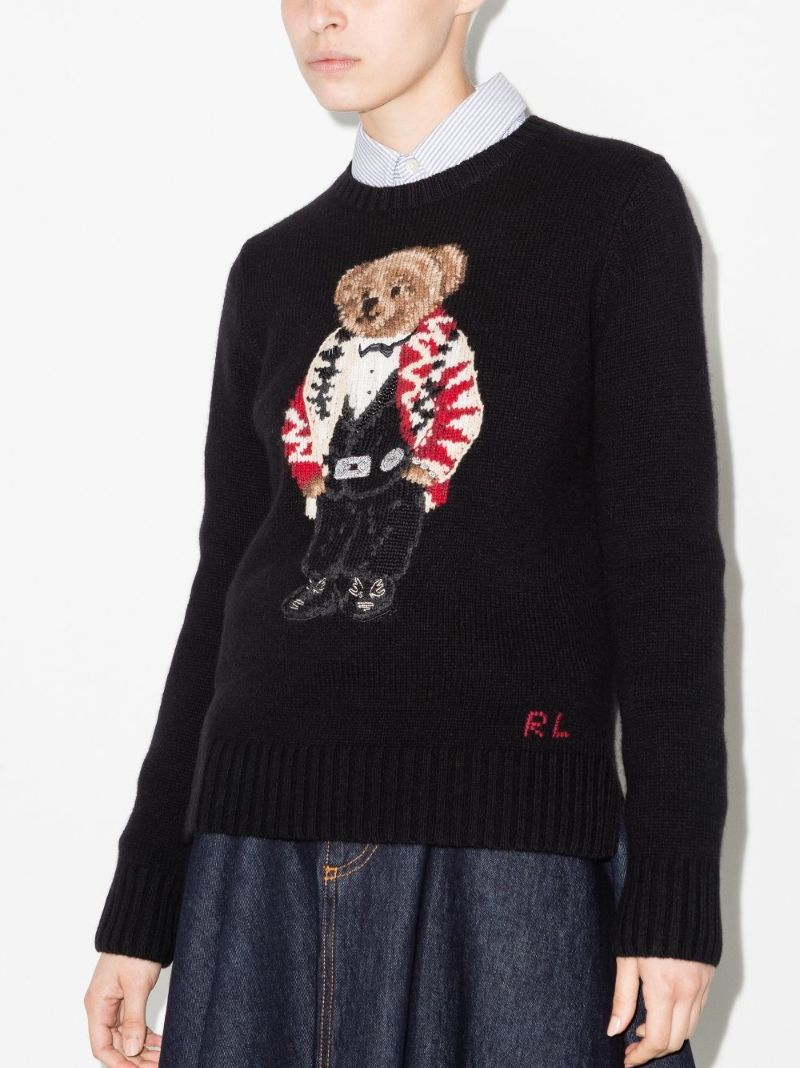 Beaded Polo Bear Wool Sweater