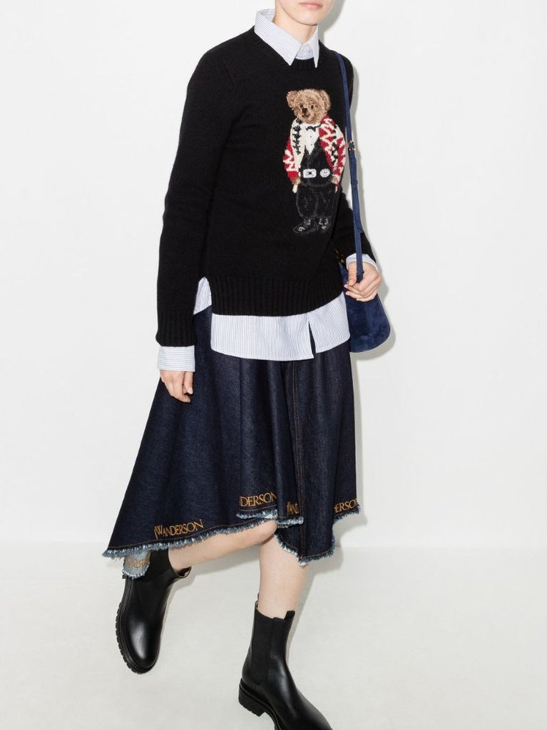Beaded Polo Bear Wool Sweater