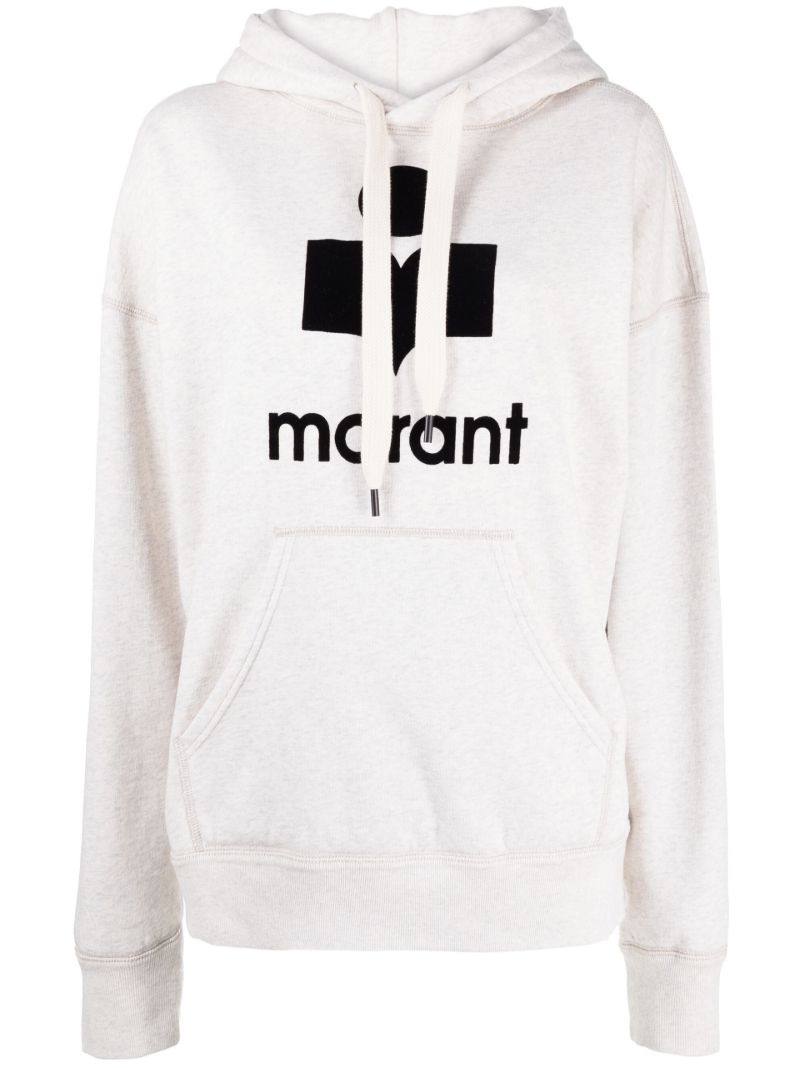 White Mansel Logo Print Hoodie