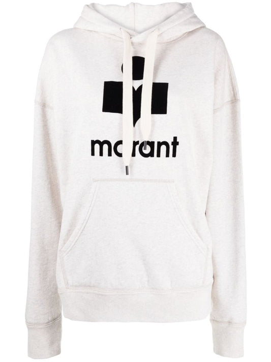 White Mansel Logo Print Hoodie