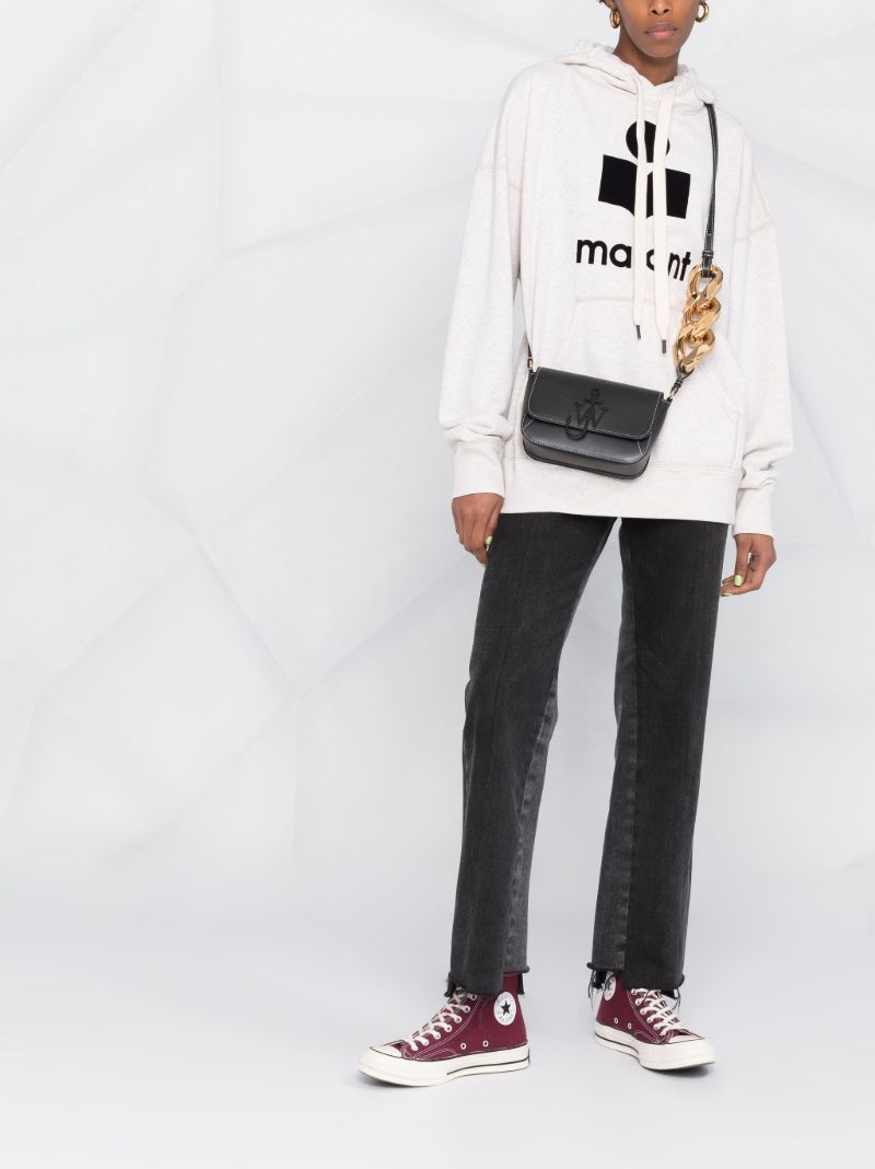 White Mansel Logo Print Hoodie