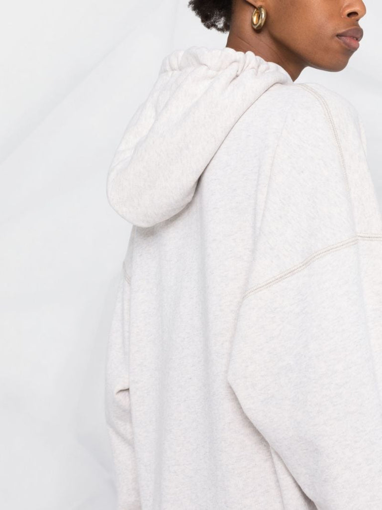 White Mansel Logo Print Hoodie