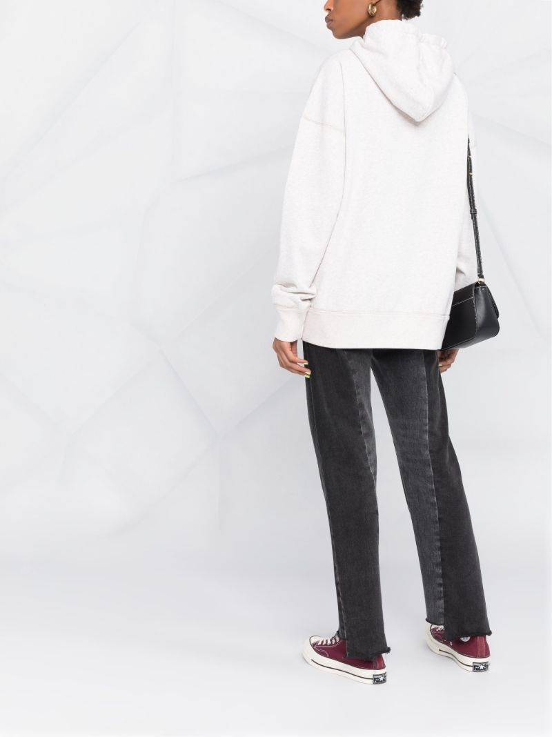 White Mansel Logo Print Hoodie