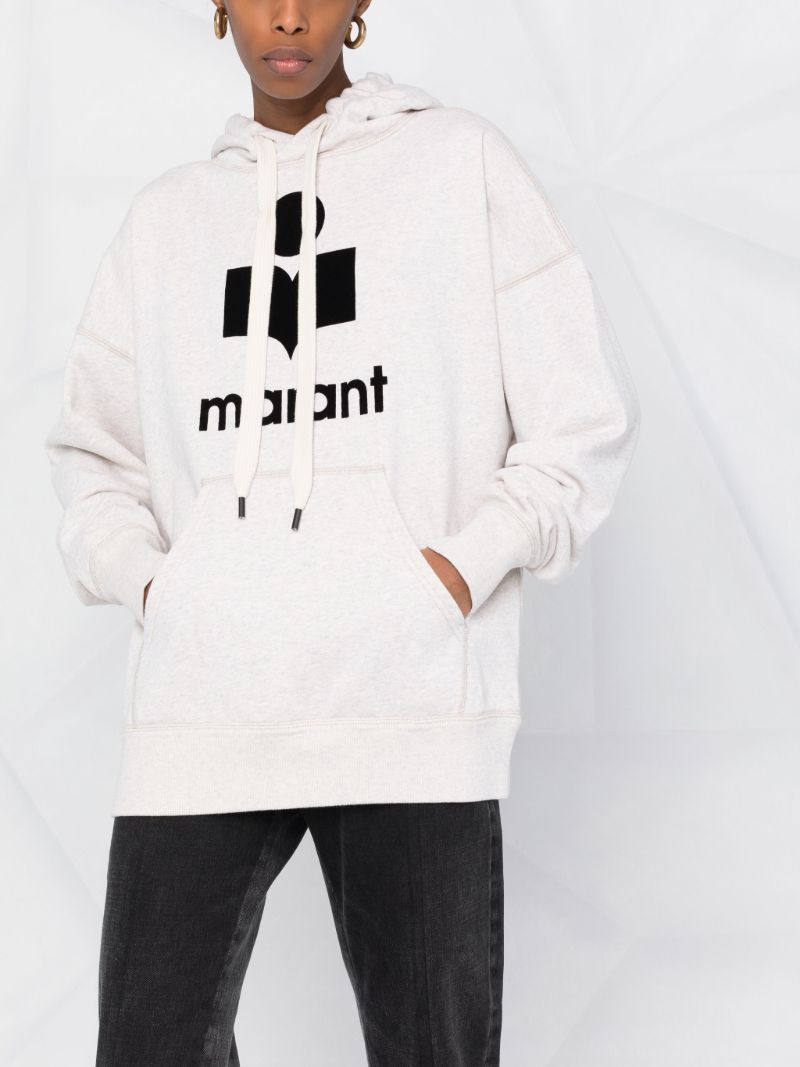 White Mansel Logo Print Hoodie