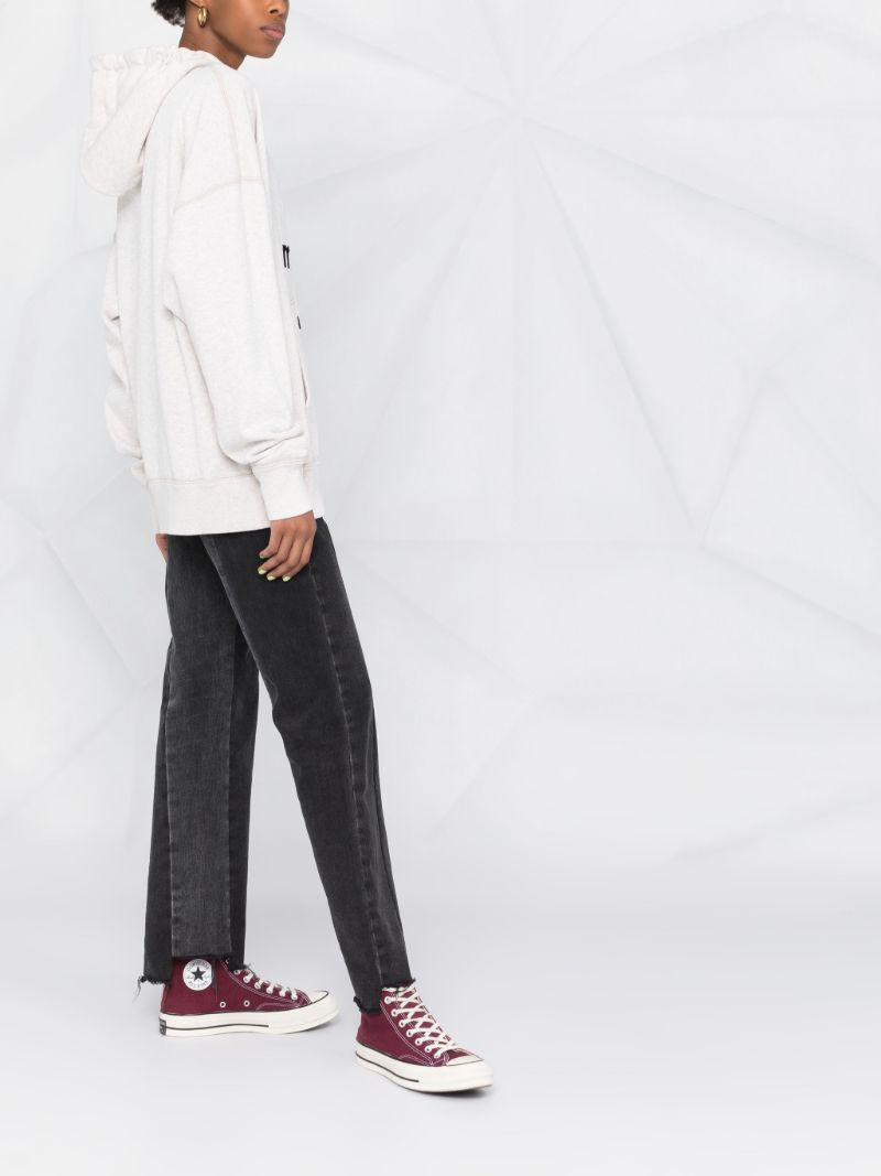 White Mansel Logo Print Hoodie