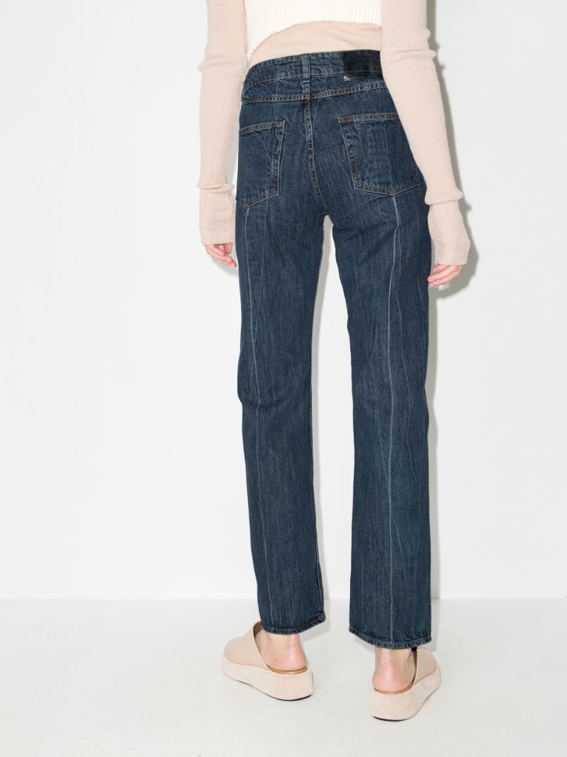 Linear Cut Straight Leg Jeans