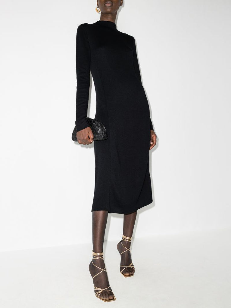 High Neck Midi Dress