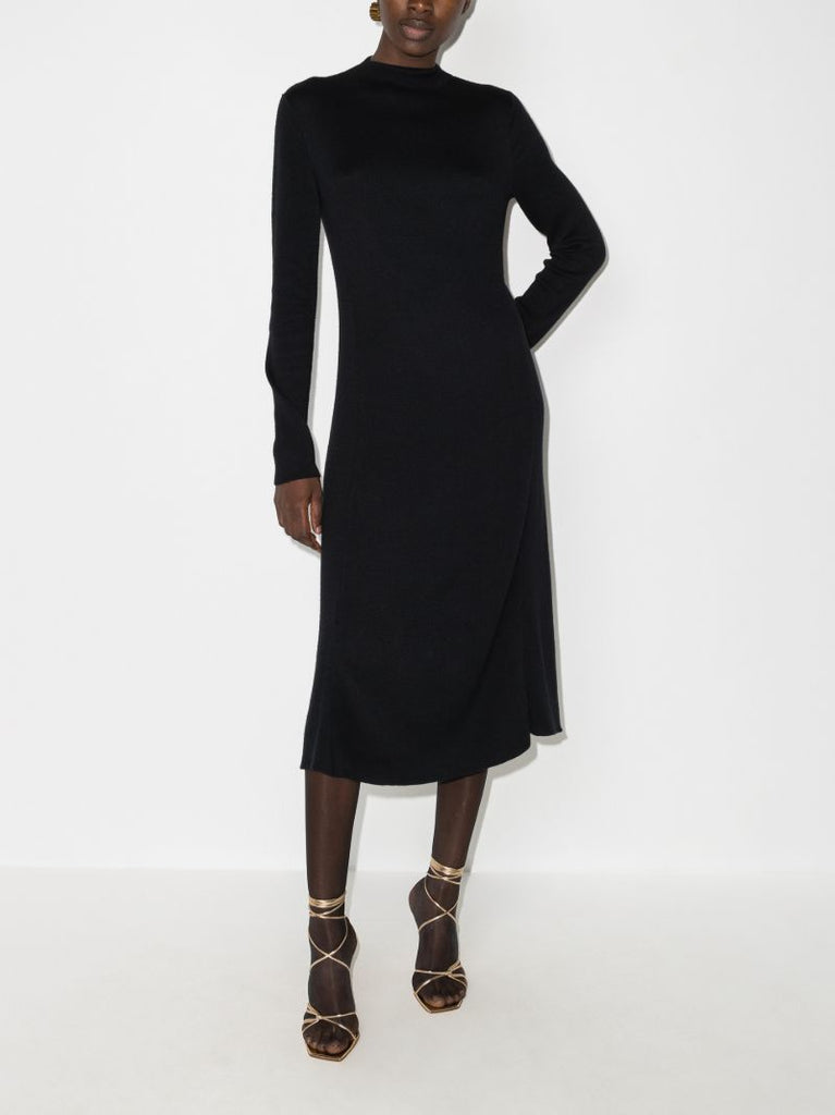 High Neck Midi Dress