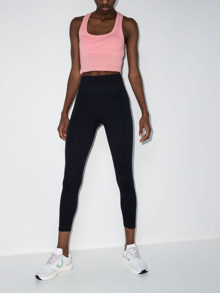 Black Seamless Ankle-length Leggings