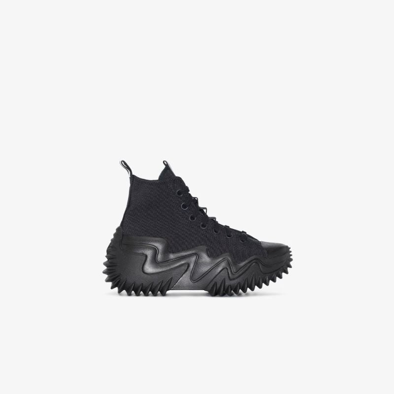 Black Run Star Motion High-top Platform Canvas Sneakers