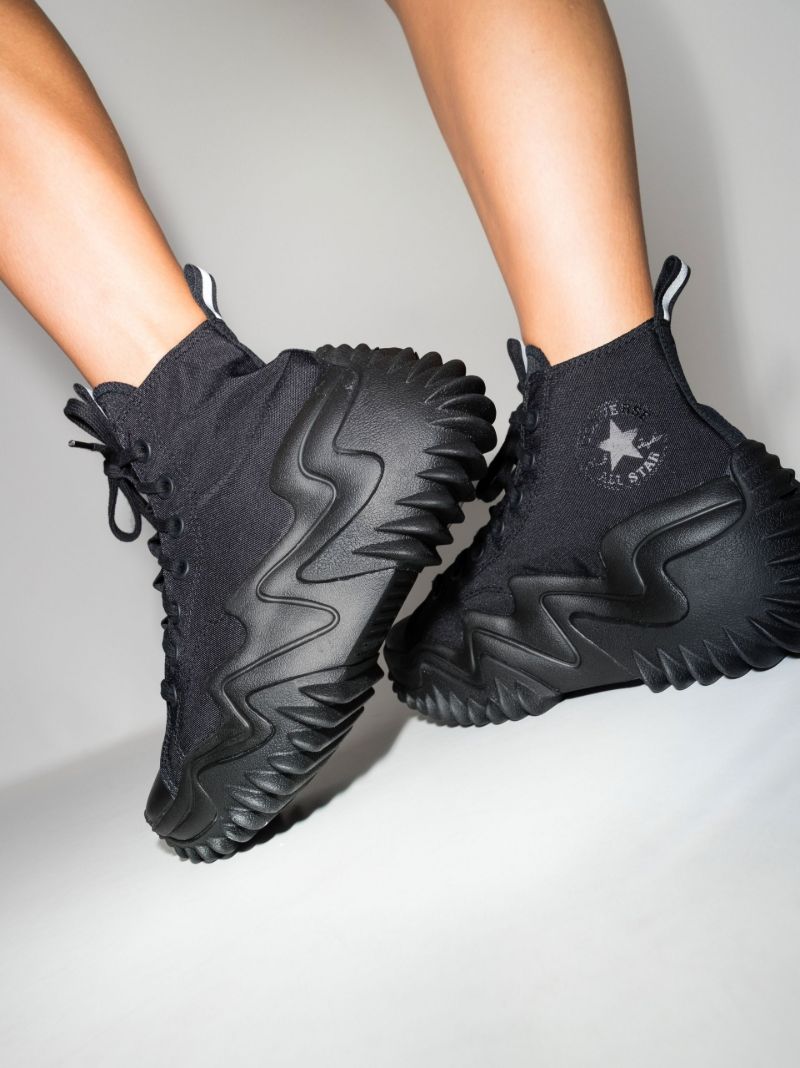 Black Run Star Motion High-top Platform Canvas Sneakers