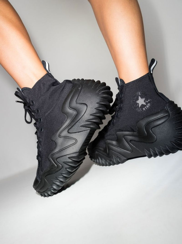 Black Run Star Motion High-top Platform Canvas Sneakers