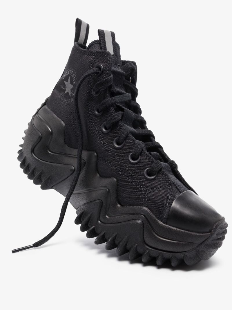 Black Run Star Motion High-top Platform Canvas Sneakers