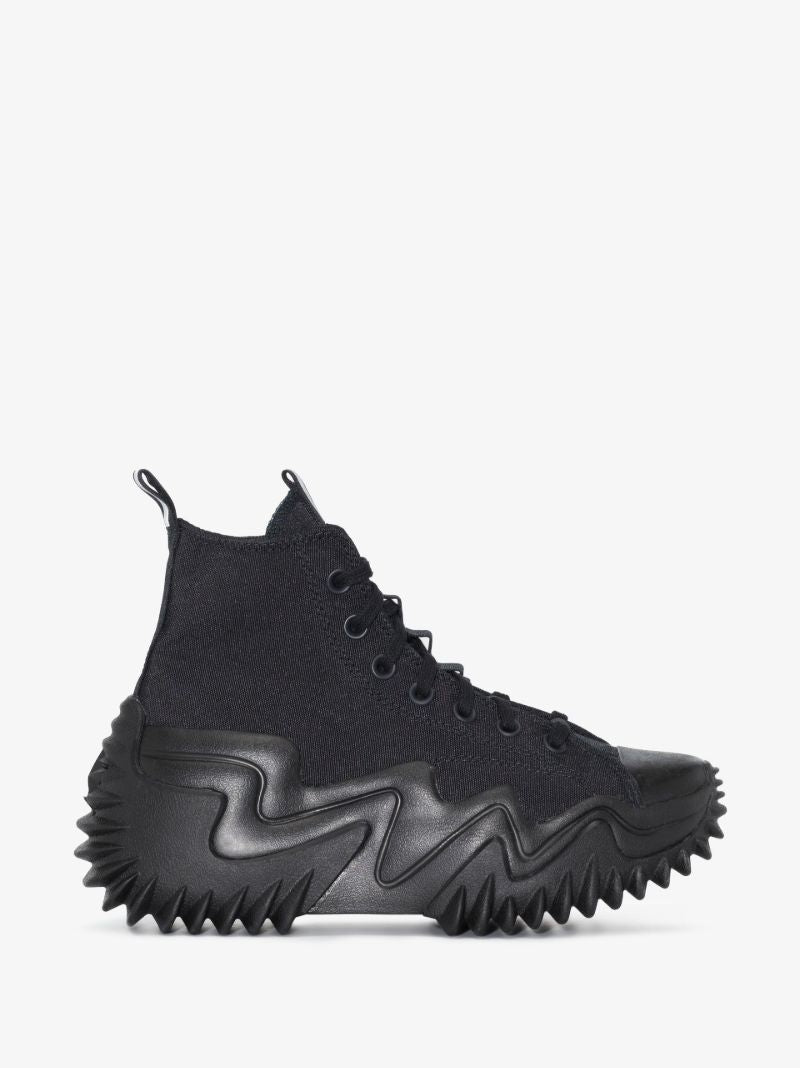Black Run Star Motion High-top Platform Canvas Sneakers