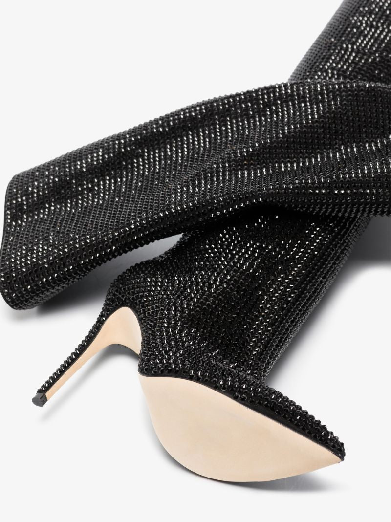 Black Holly 105 Crystal Knee-high Boots