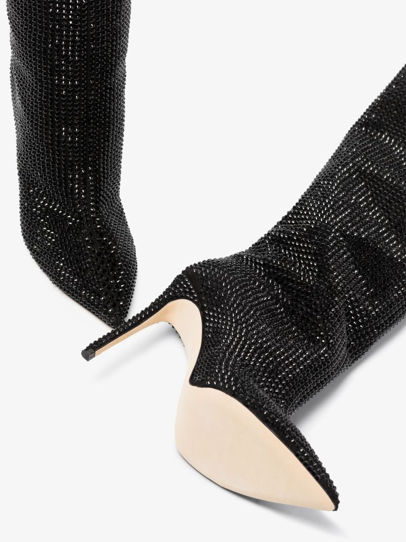 Black Holly 105 Crystal Knee-high Boots