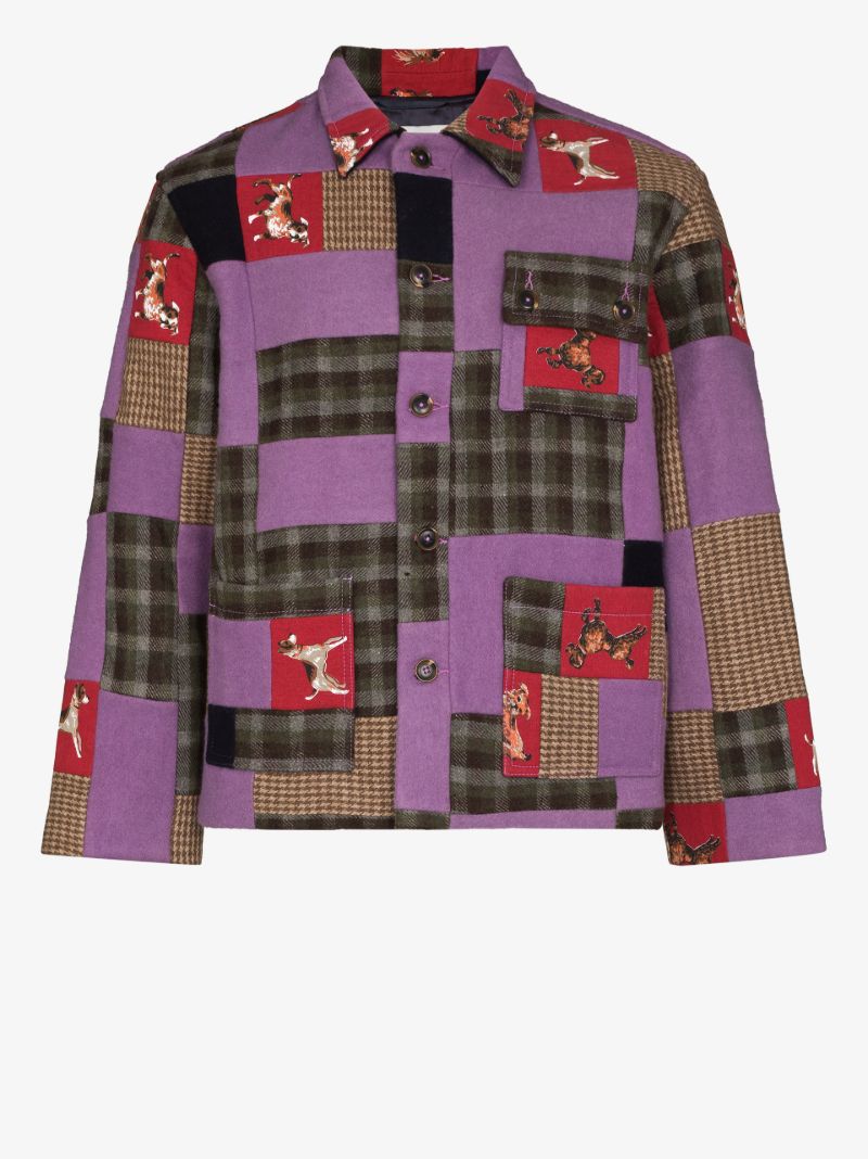 Show Dog Patchwork Shirt Jacket