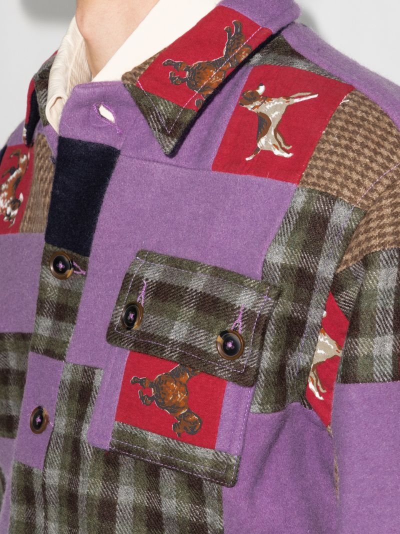 Show Dog Patchwork Shirt Jacket