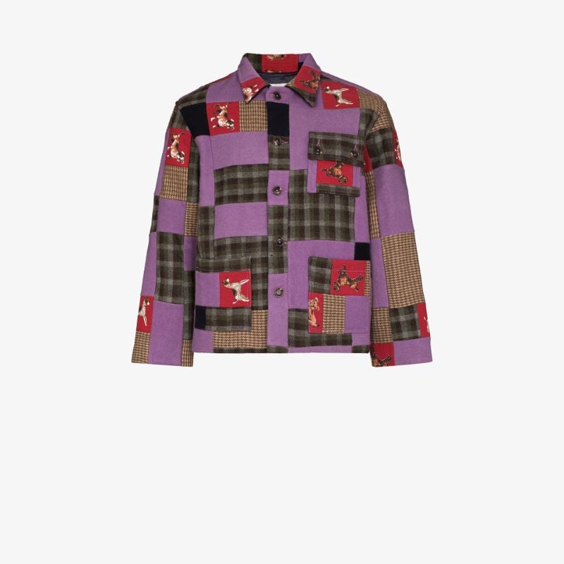 Show Dog Patchwork Shirt Jacket
