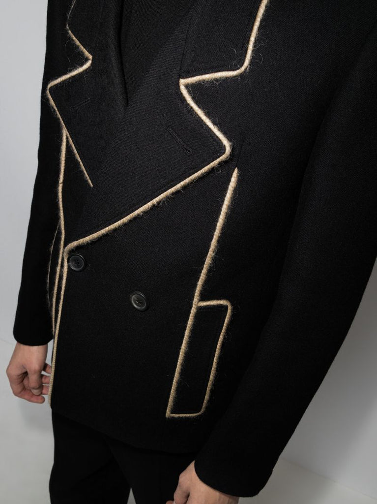 Caban Contrast Trim Blazer