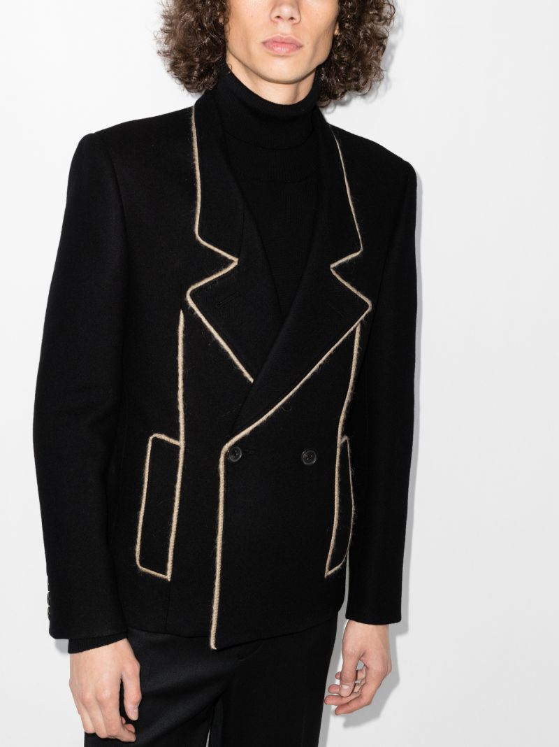 Caban Contrast Trim Blazer