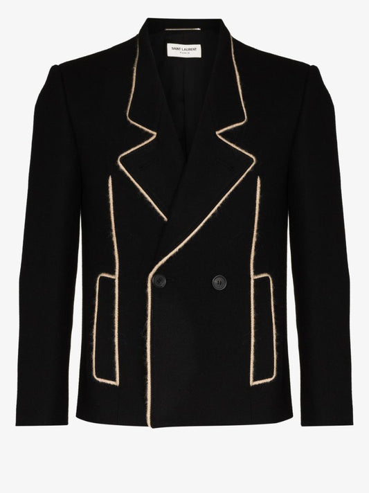 Caban Contrast Trim Blazer