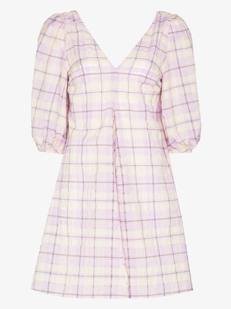 Seersucker Check Mini Dress
