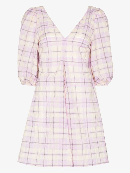 Seersucker Check Mini Dress