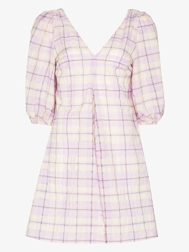 Seersucker Check Mini Dress