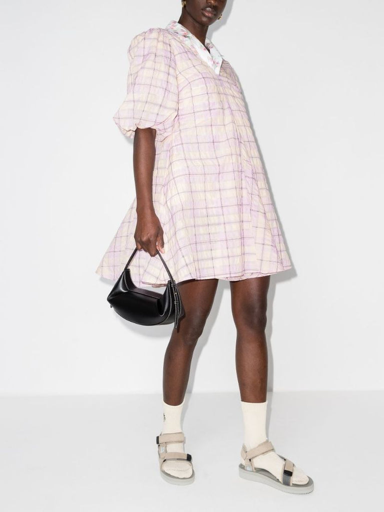 Seersucker Check Mini Dress