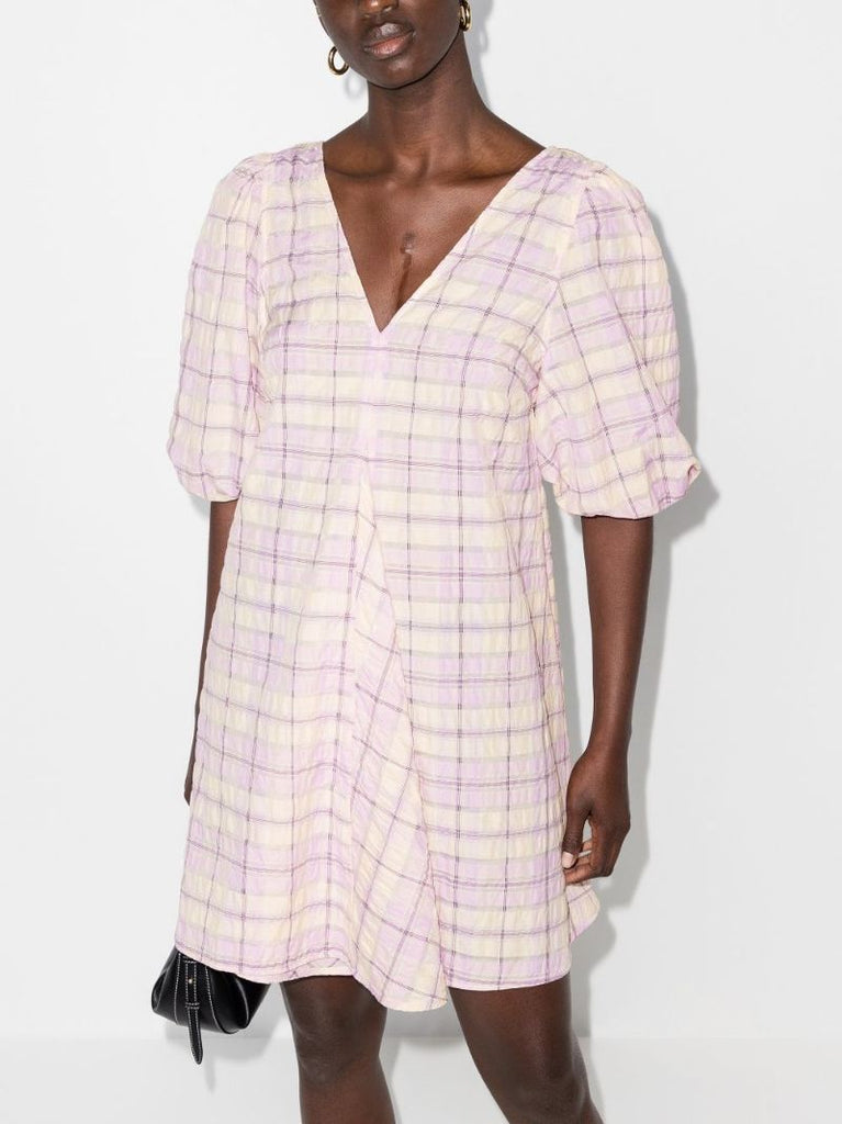 Seersucker Check Mini Dress