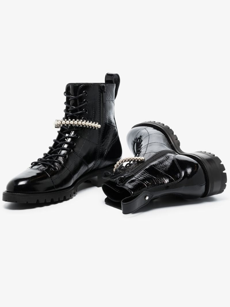 Black Cruz Leather Ankle Boots