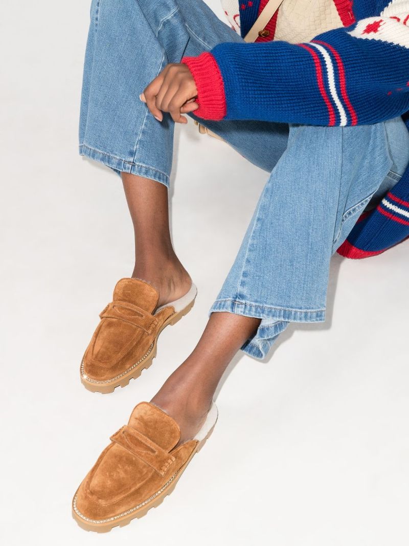 Brown Ronnie Shearling Mules