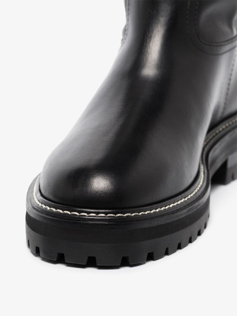 Black Yari Leather Ankle Boots
