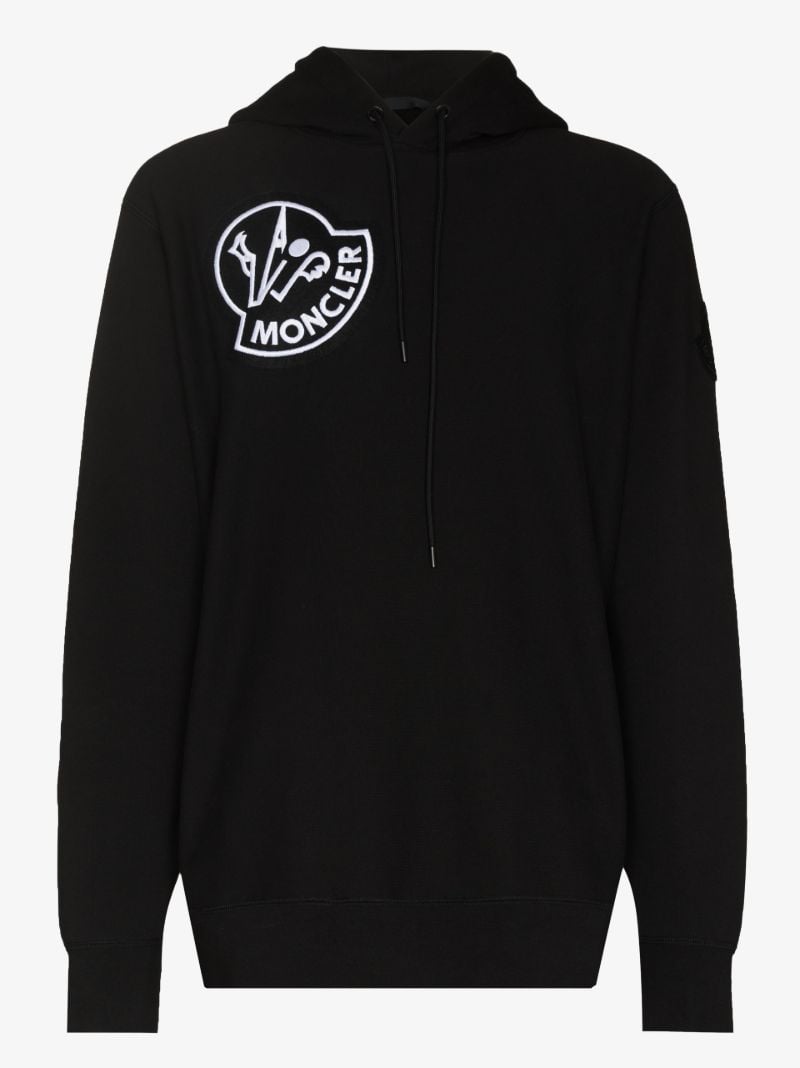 2 Moncler 1952 Logo Print Cotton Hoodie