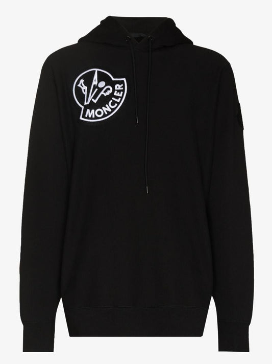 2 Moncler 1952 Logo Print Cotton Hoodie
