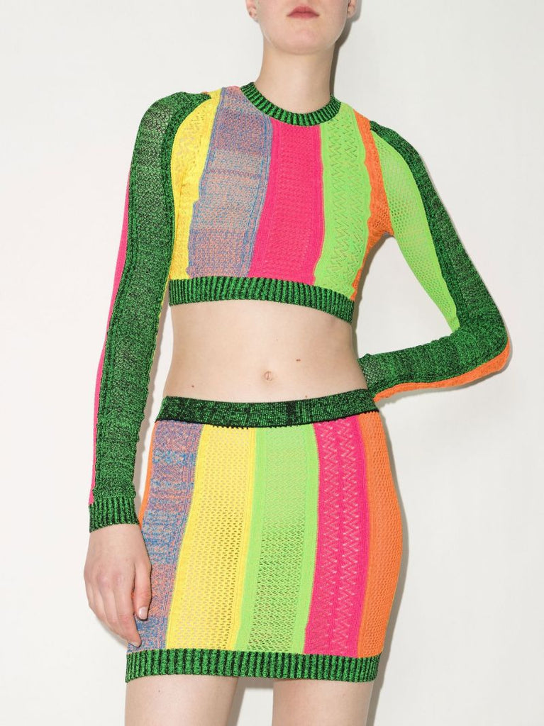 Striped Knitted Crop Top