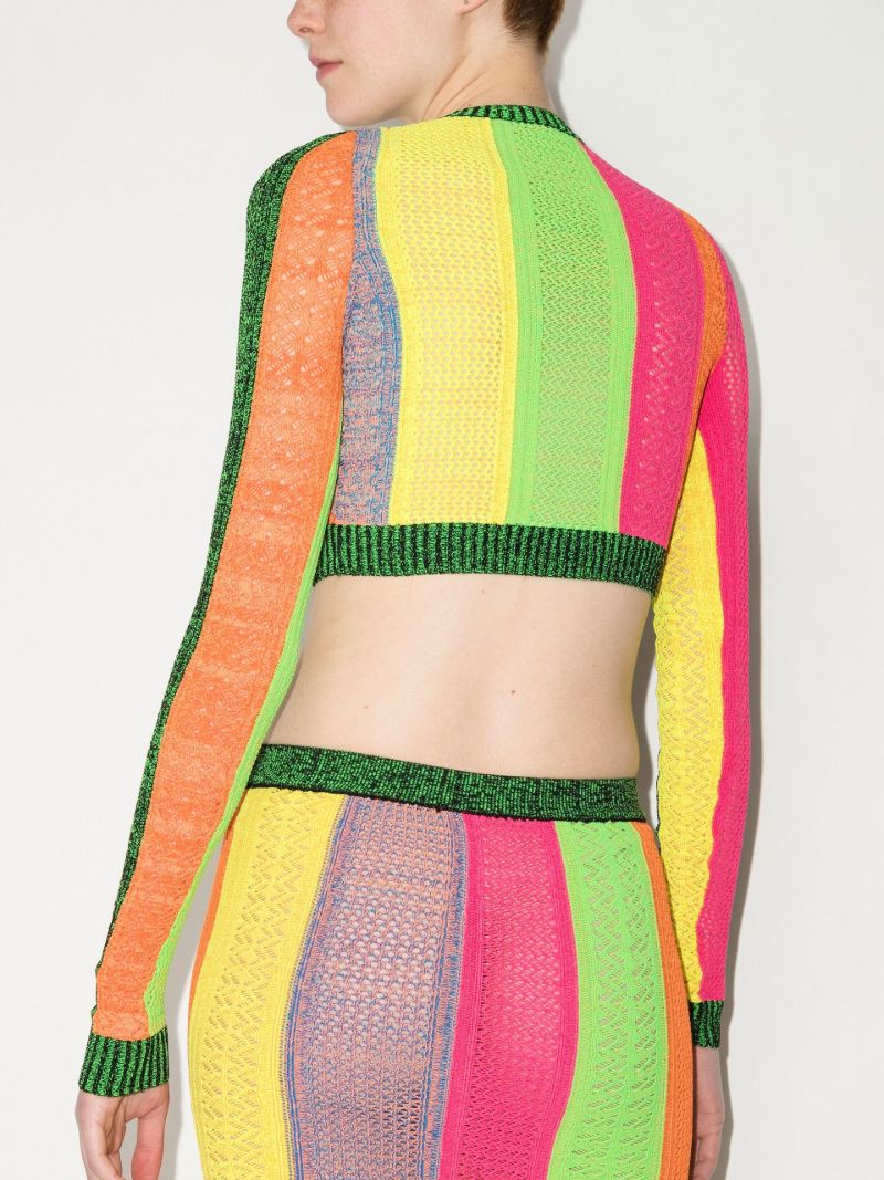 Striped Knitted Crop Top