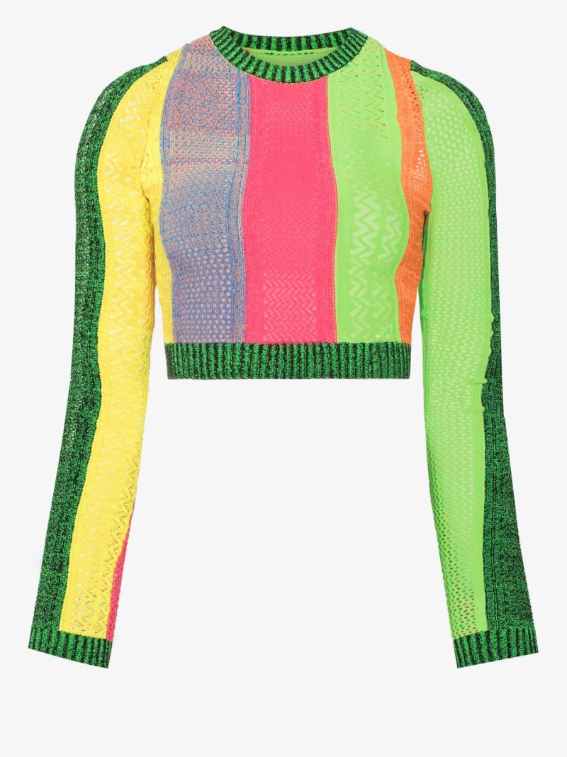 Striped Knitted Crop Top