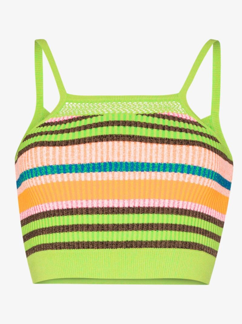 Striped Knitted Crop Top