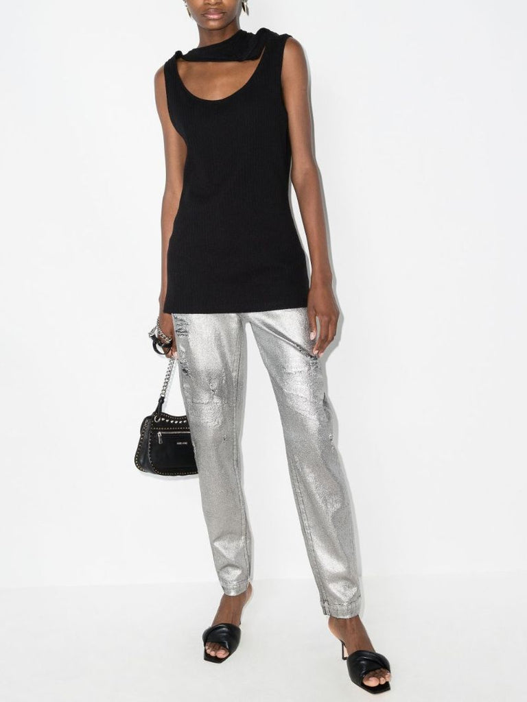 Distressed Straight Leg Jeans