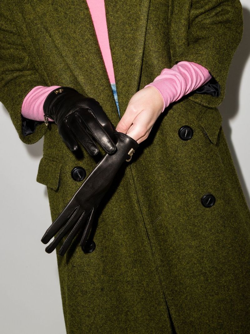 Black Logo Plaque Gloves