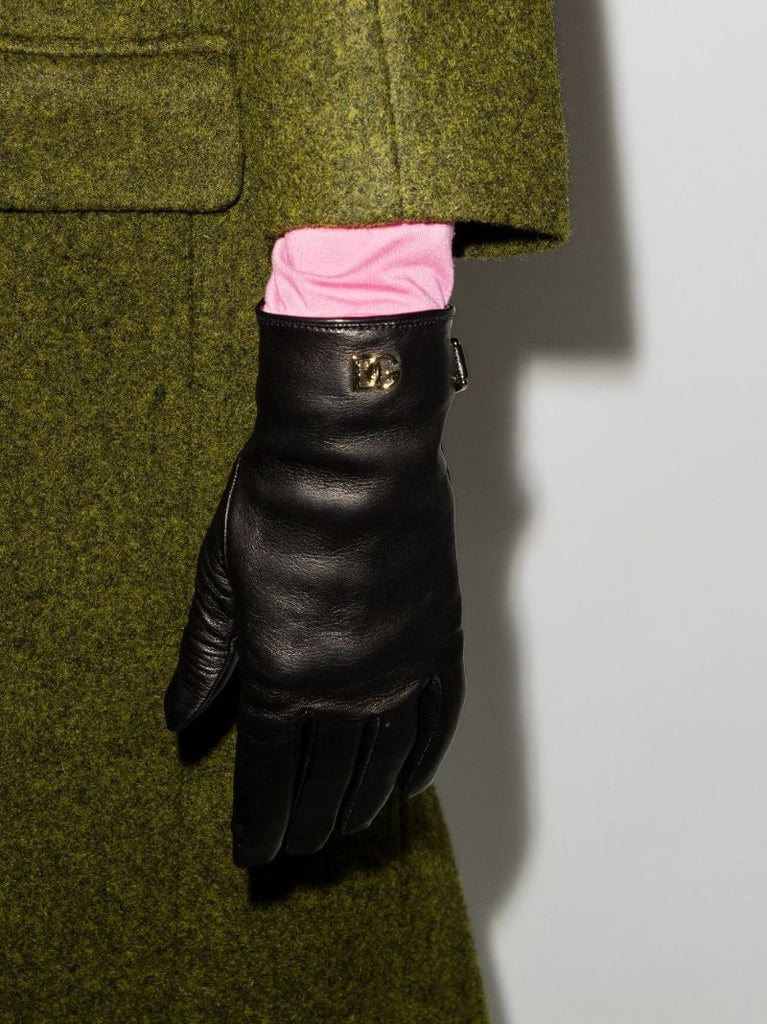 Black Logo Plaque Gloves