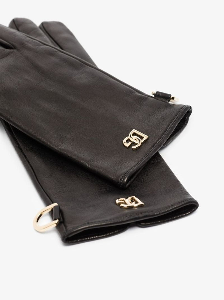 Black Logo Plaque Gloves