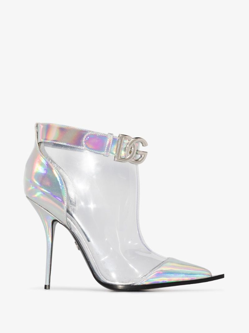 Silver Cardinale 105 Leather Ankle Boots